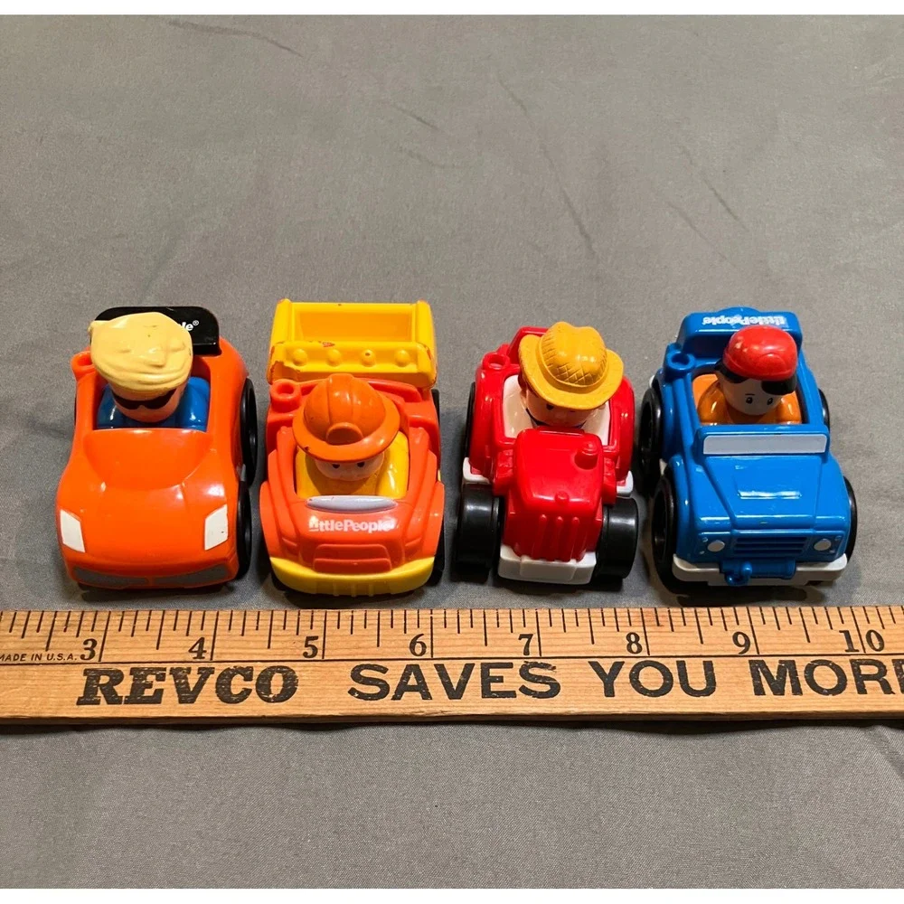 Fisher-Price Little People Wheelies Toddler OS Multicolor Vehicle 4-Pack Set